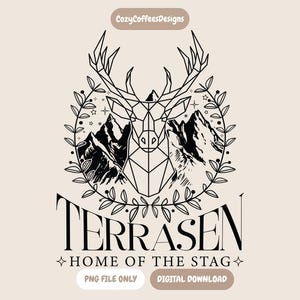 Terrasen: El hogar del ciervo PNG / Inspirado en Trono de Cristal / Descarga digital literaria