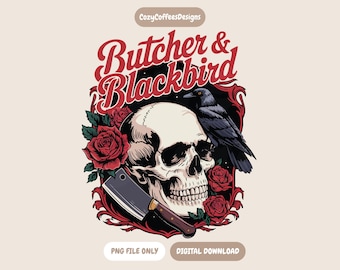 Butcher and Blackbird PNG | Dark Romance Bookish Art | Digital Download