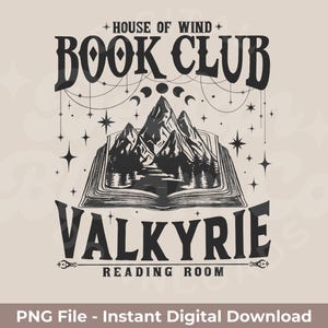 House Of Wind Book Club Walküre Leseraum PNG | Acotar - Das Gericht der Dornen und Rosen PNG | Enthält Schwarz, Weiß und Silber!