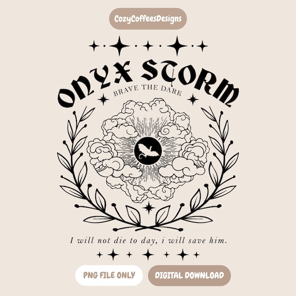 Onyx Storm PNG | Fourth Wing Inspired | Bookish Digital Download