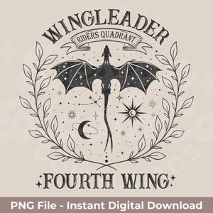 Wingleader From The Fourth Wing PNG | | Fourth Wing, Iron Flame And Onyx Storm PNG | Basgiath War College | Includes Black And White