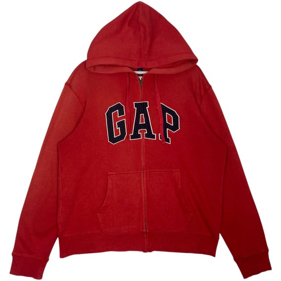 トップス 90's OLD GAP red sweater Vintage Gap Hoodie Big Logo Sweater Red Pullover Jumper Size M - Etsy