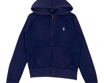 Vintage Y2K Polo Ralph Lauren White Zip up Hoodie Sweatshirt Size