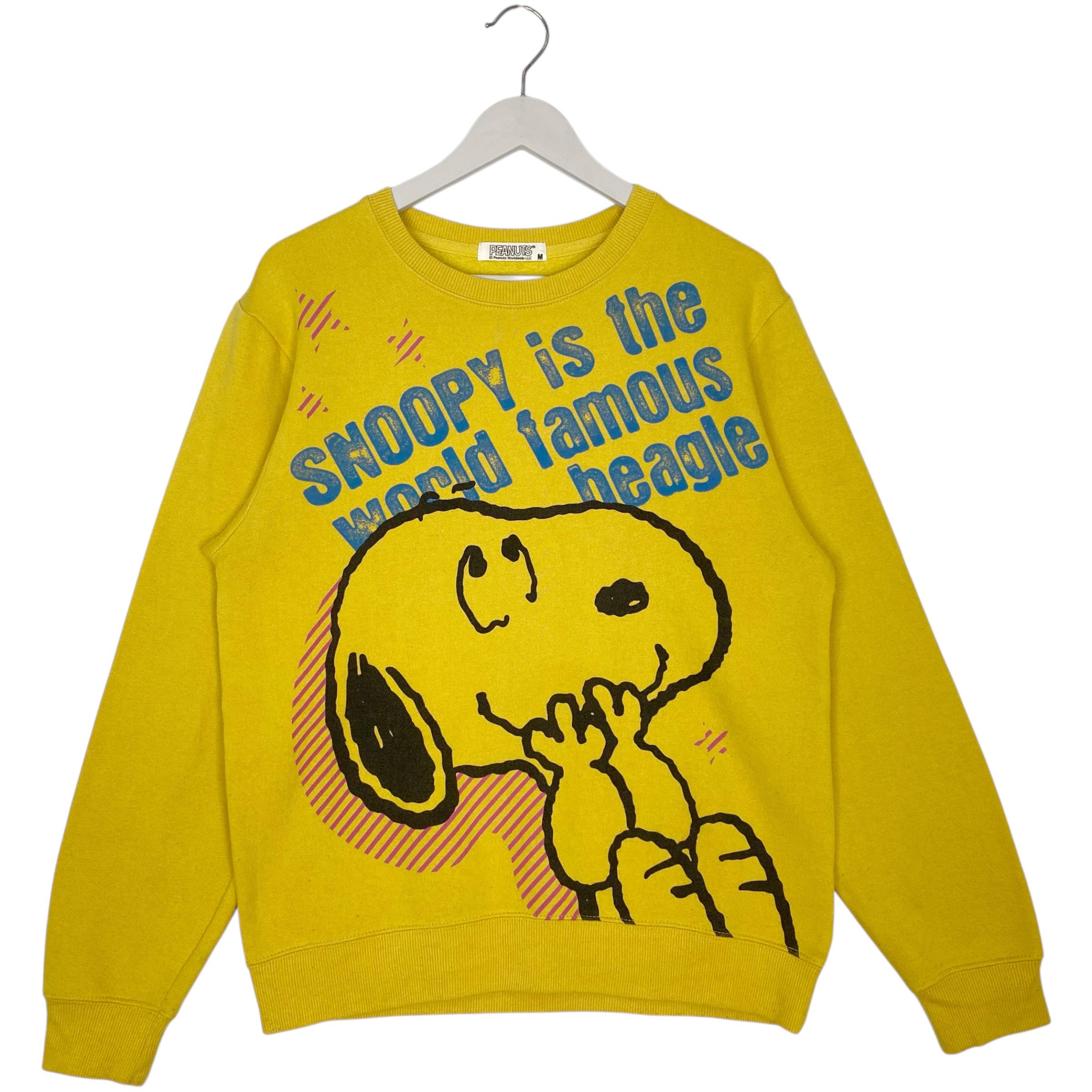 Vintage Peanuts Snoopy Yellow Big Logo Pullover Jumper Size M - Etsy