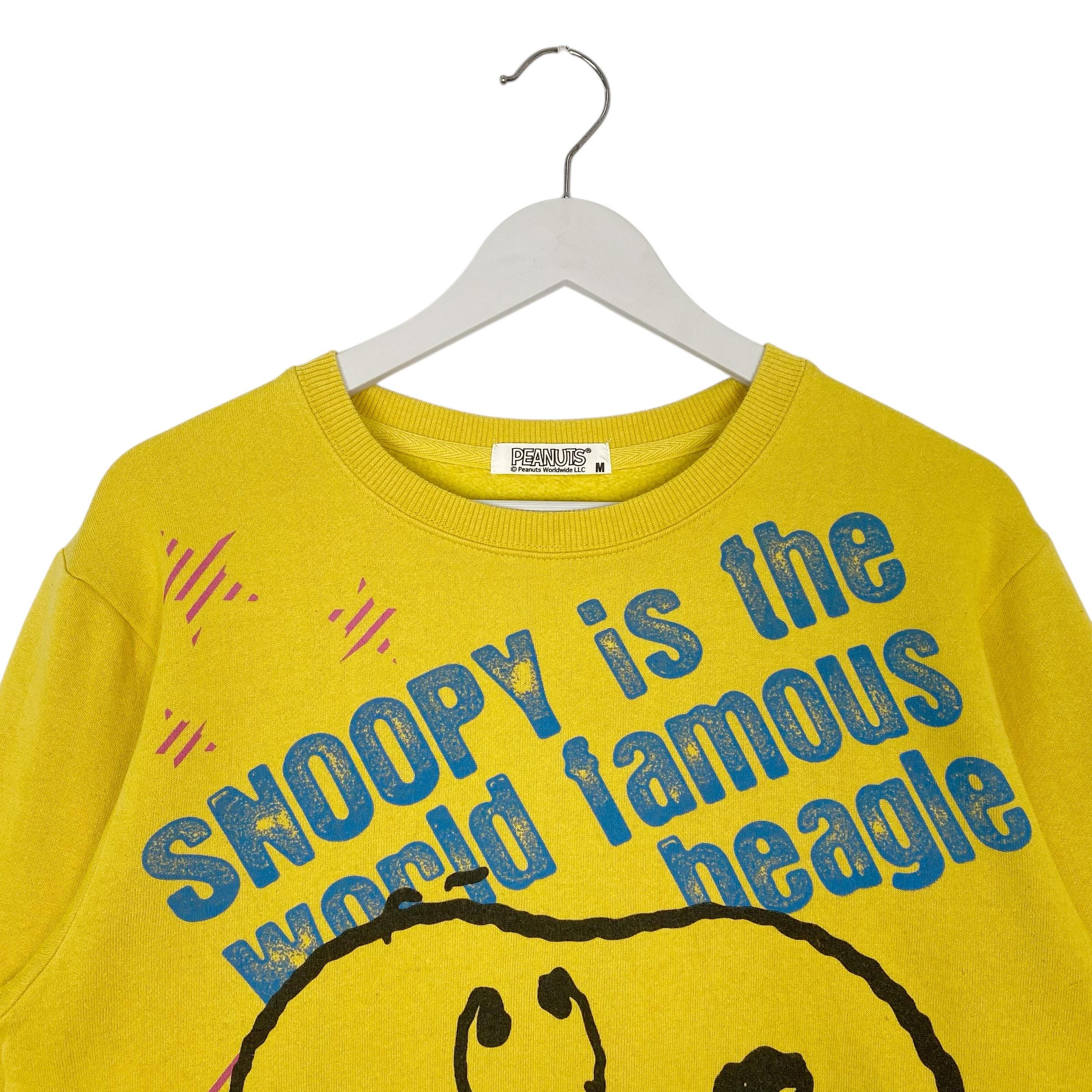 Vintage Peanuts Snoopy Yellow Big Logo Pullover Jumper Size M - Etsy