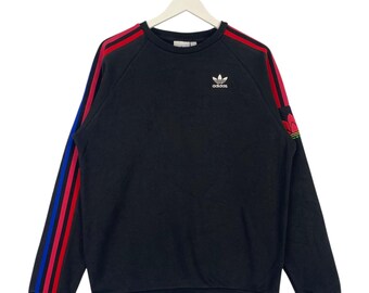 Vintage Adidas Embroidery Crewneck Sweatshirt Multi Color Pullover Jumper Size M