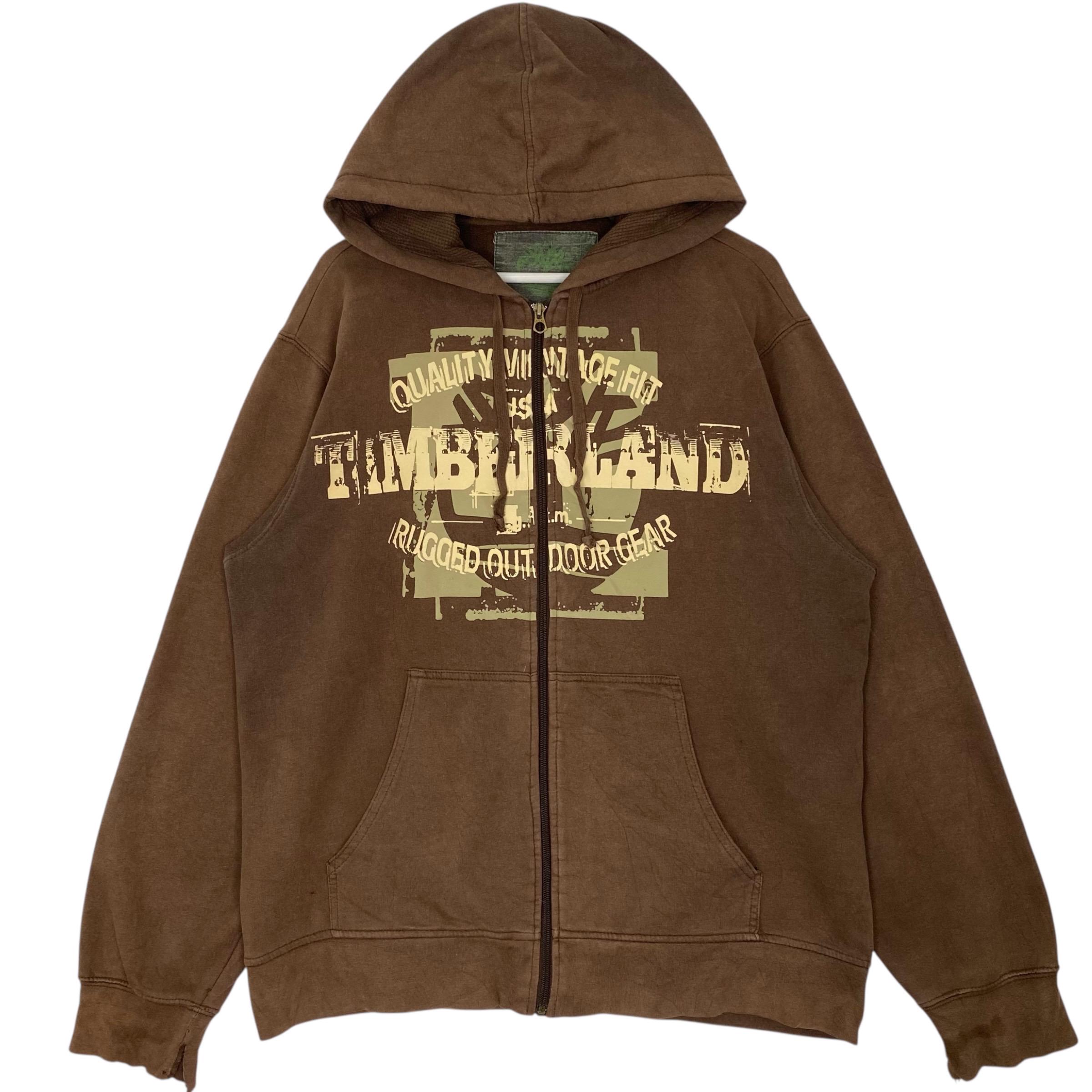 90s Timberland performance ジップパーカー L Vintage Timberland Full Zip Hoodie Sweater Brown Big Logo Pullover