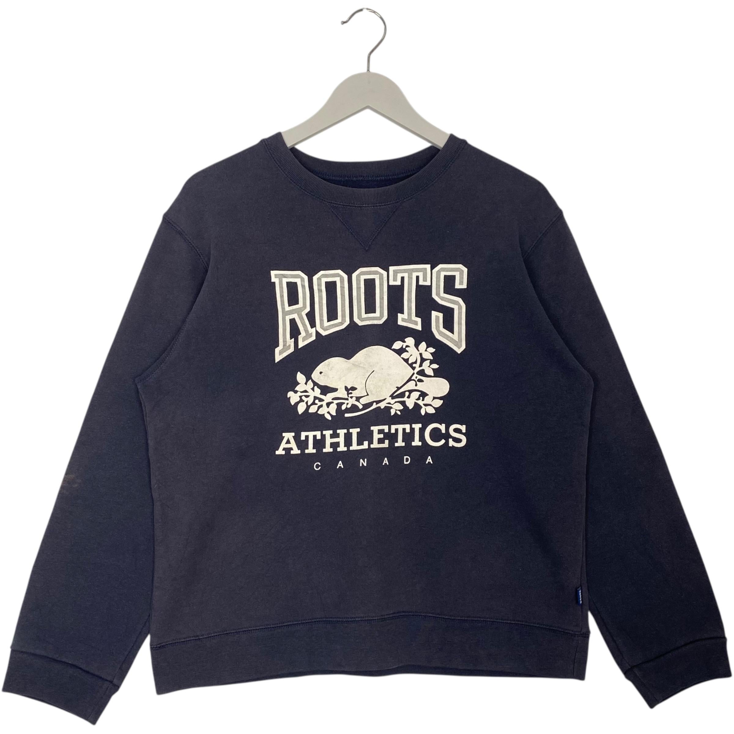 Vintage Roots Black Big Logo Crewneck Sweatshirt Pullover Jumper