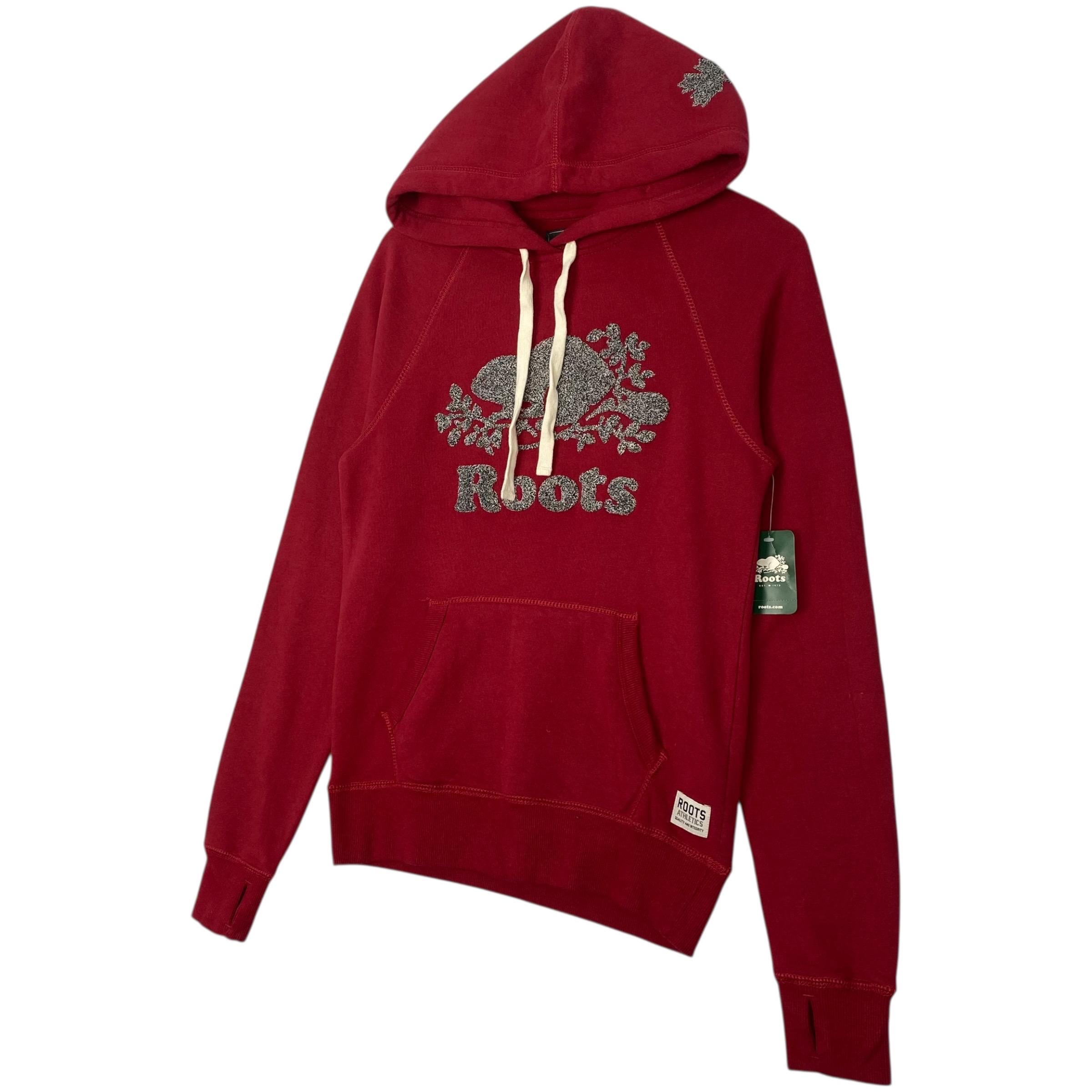 Vintage Roots Canada Hoodie Sweater Red Big Logo Pullover  display picture 2