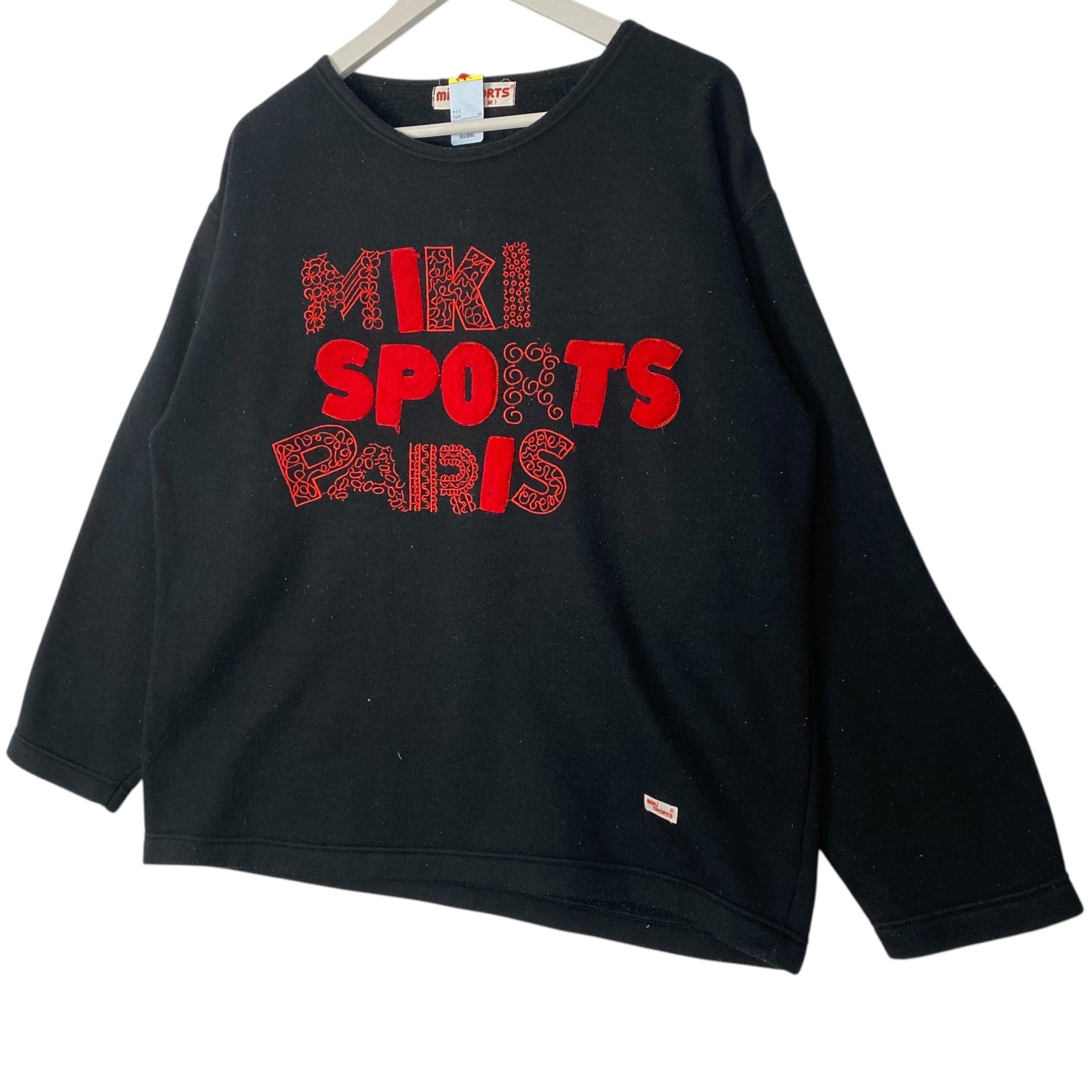 Vintage 90s Miki House Sports Japan Sweatshirt Crewneck Black Big 