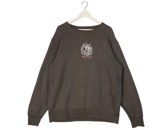 Felpa girocollo con ricamo Vintage T&C Surf, maglione grigio, taglia L