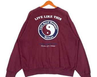 Vintage T&C Surf Design Moletom Crewneck Pullover Jumper Tamanho L