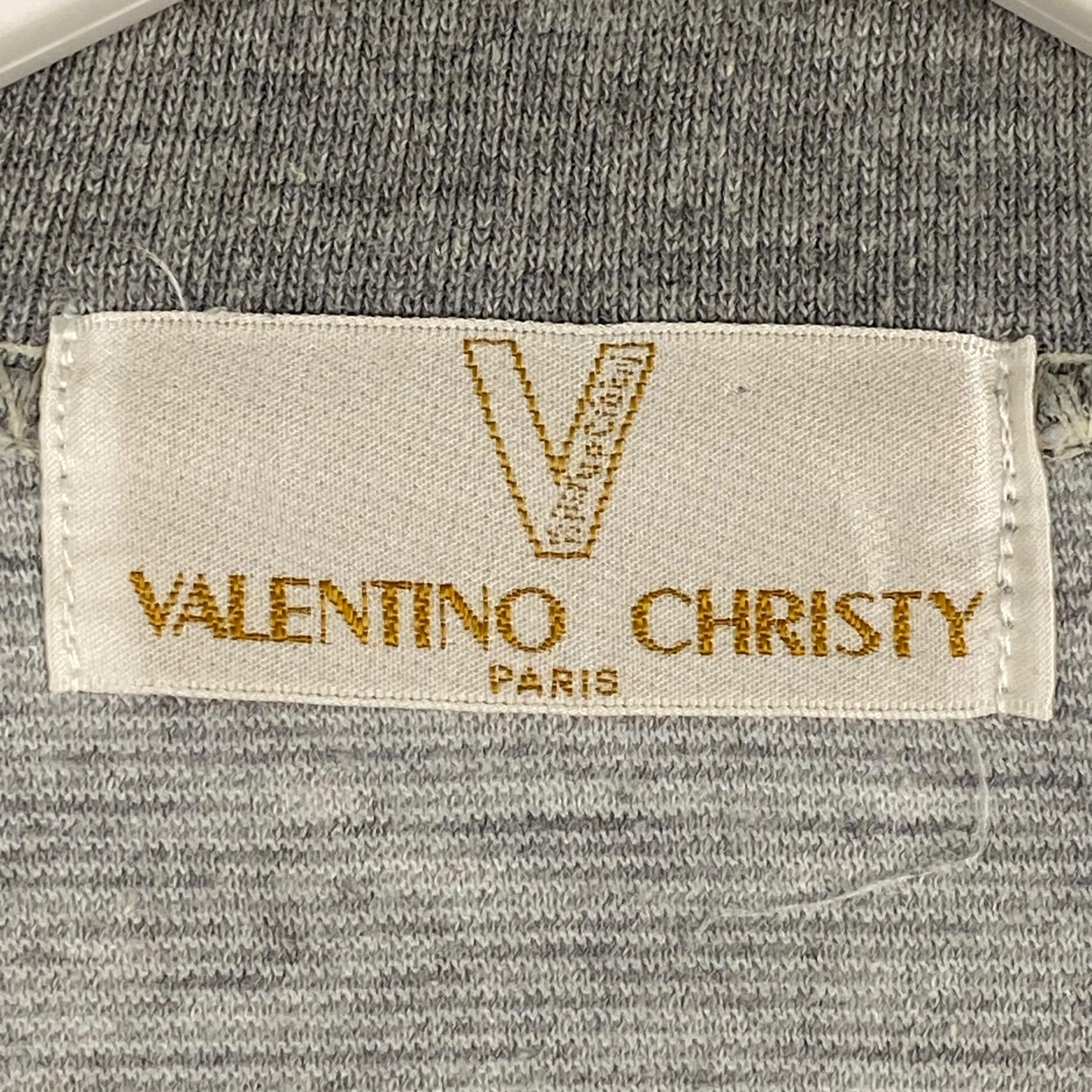 Vintage Valentino Christy Embroidered Crewneck Sweatshirt Gray