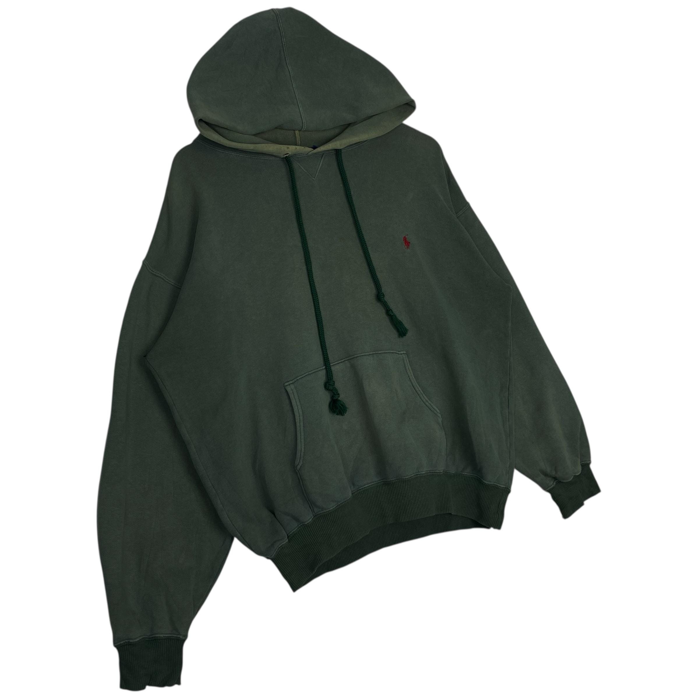 Vintage Polo Ralph Lauren Full Zip Hoodie: Green Pony Logo, Size L