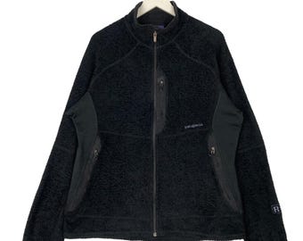 Vintage Patagonia Polartec Fleece Sweater, Navy Blue Full Zip, XS