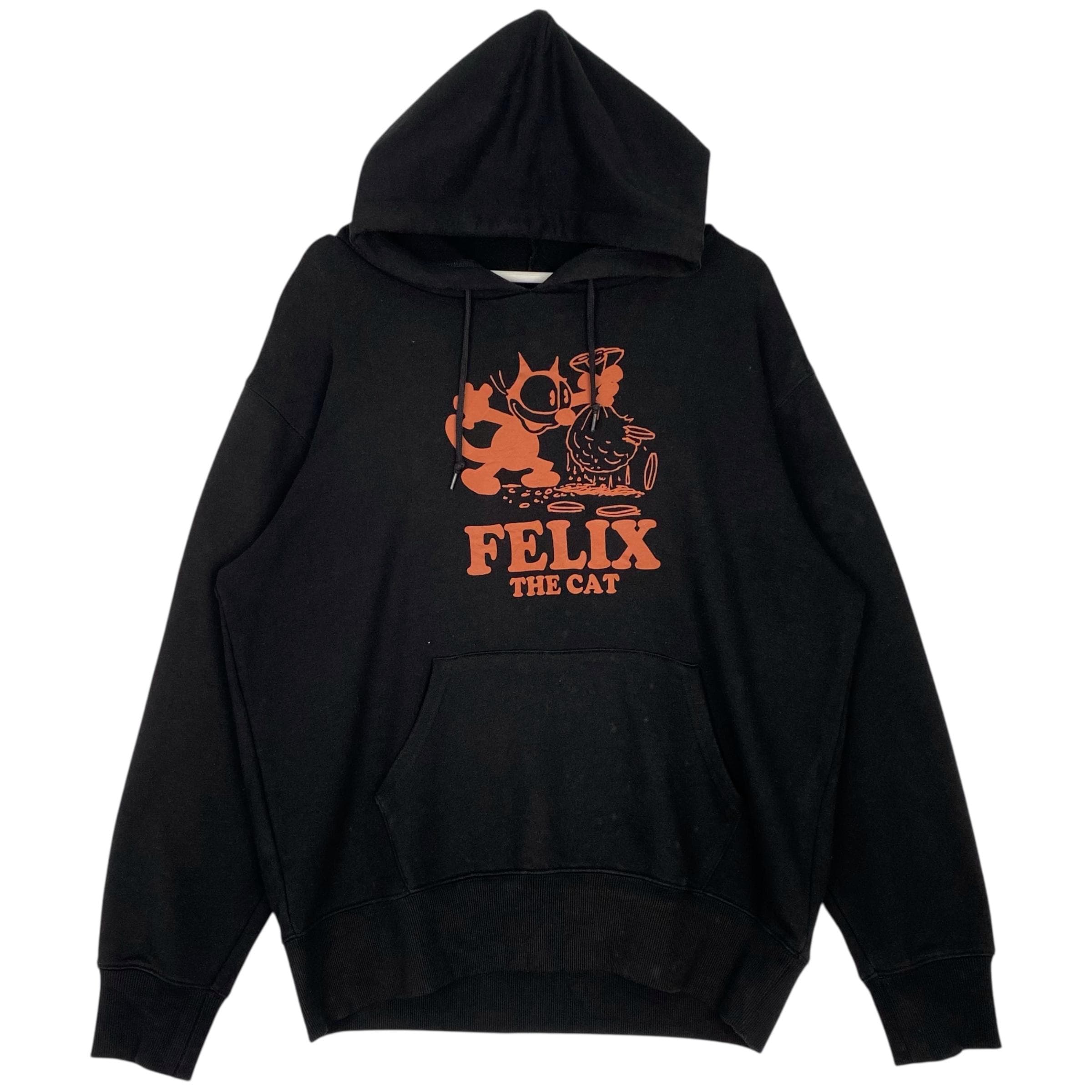 Vintage Felix the Cat Hoodie Sweater Black Big Logo Pullover