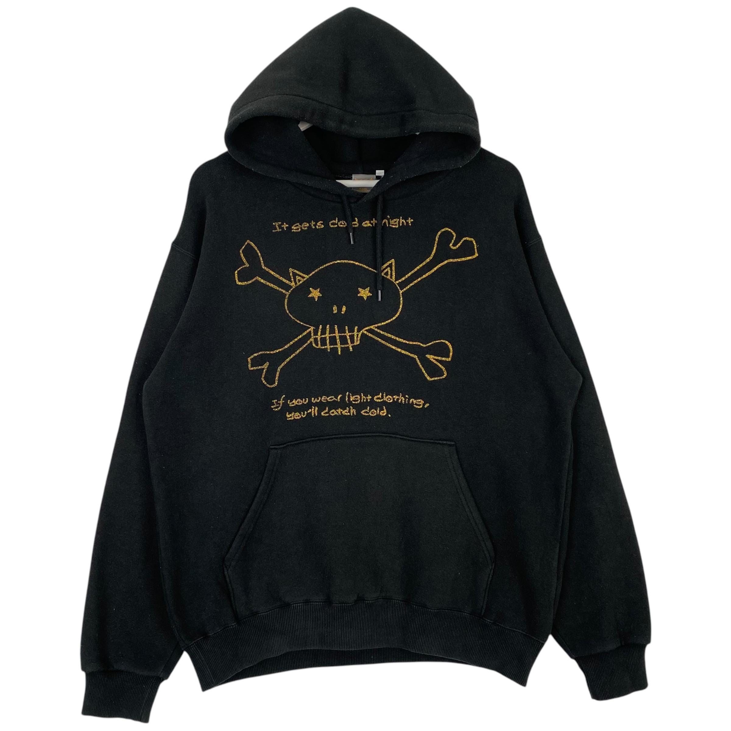 Vintage Brat Skull Japan Hoodie Sweater Black Pullover Jumper Size