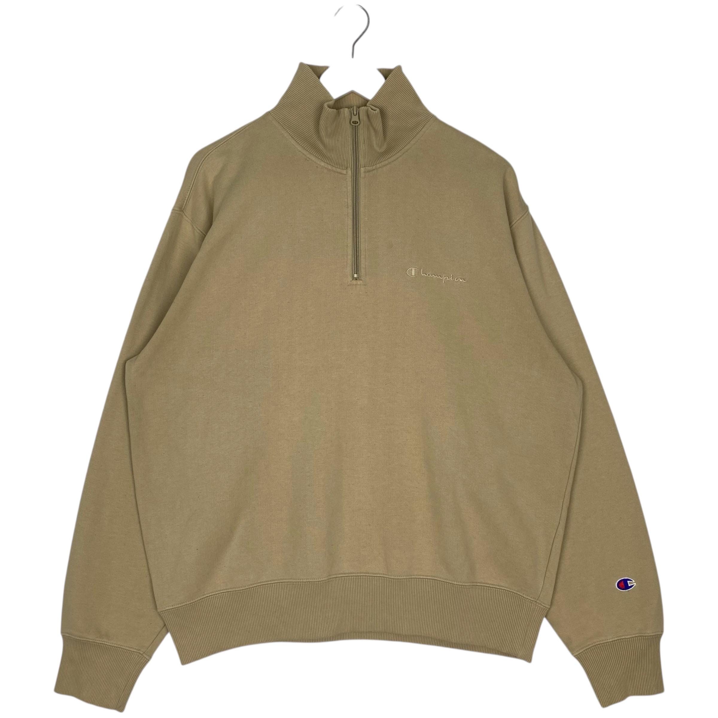 Vintage Champion Half Zipper Sweatshirt Brown Small Logo