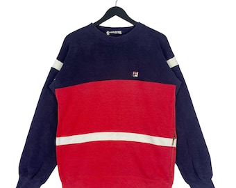 Vintage Fila Sweatshirt Colorblock Crewneck Pullover Jumper Size L
