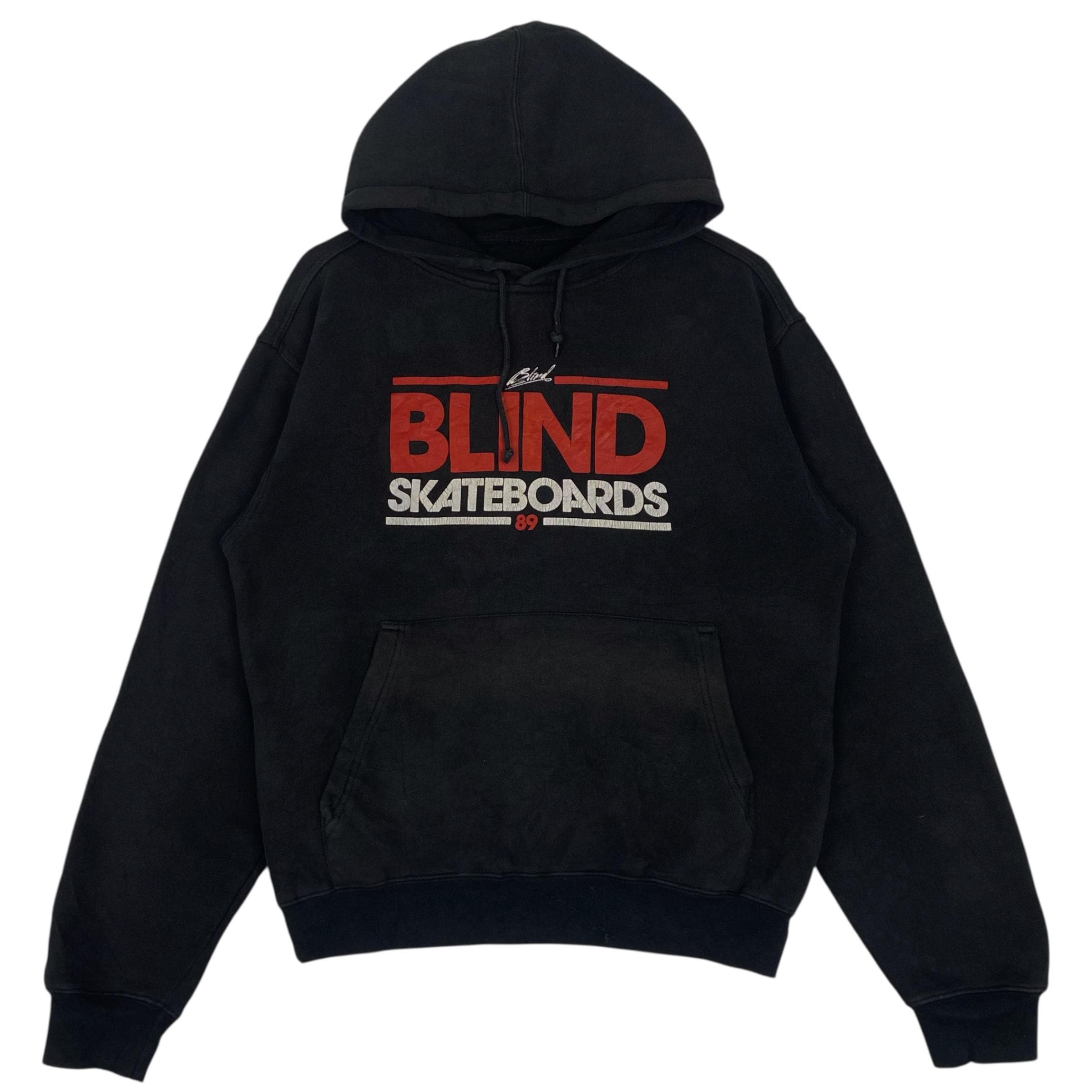 90s USA製 blind skate 袖プリ スウェットパーカー ブラインド VTG Blind Hoodie Mens Medium Beige Skateboard Grunge Thrashed 90s