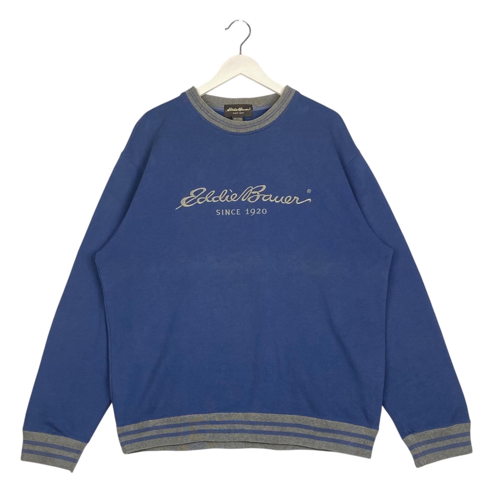 スウェット Eddie Bauer Crewneck Sweatshirt Vintage Eddie Bauer Embroidered Crewneck Sweatshirt Blue Pullover