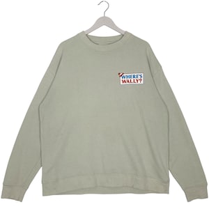 Vintage Where's Wally Sweatshirt Rund hals Grön Pullover Tröja Storlek L