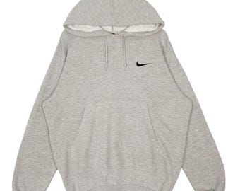 Vintage jaren 90 Nike swoosh hoodie trui grijs gemaakt in Vietnam pullover trui maat M