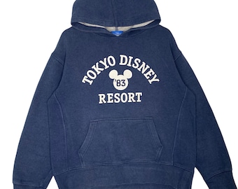 Moletom vintage Tokyo Disney Resort azul-marinho, tamanho G