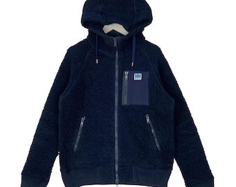 90s Vintage Men's HELLY HANSEN Blue Fleece Full Zip Sweater Size M