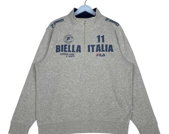 Vintage Fila Biella Italia Sweater Half Zip Pullover Jumper Size L