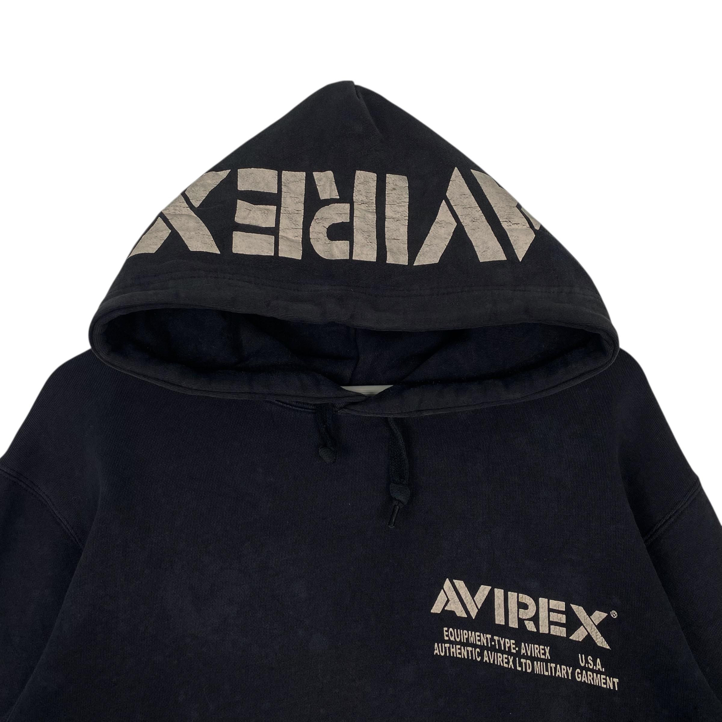 Vintage Avirex Hoodie Sweater Black Pullover Jumper Size M - Etsy