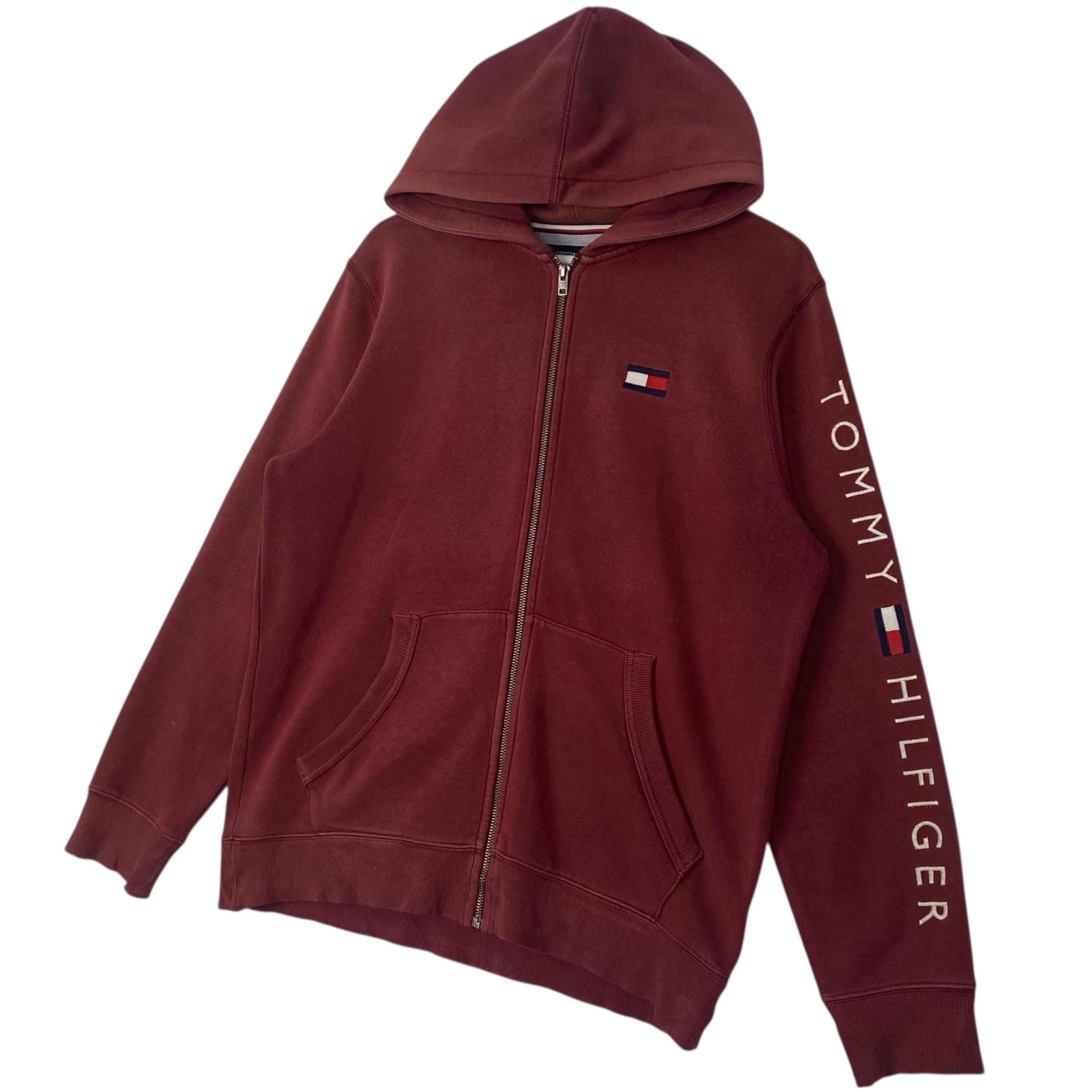Vintage Tommy Hilfiger Full Zip Hoodie Sweater Red Size L - Etsy