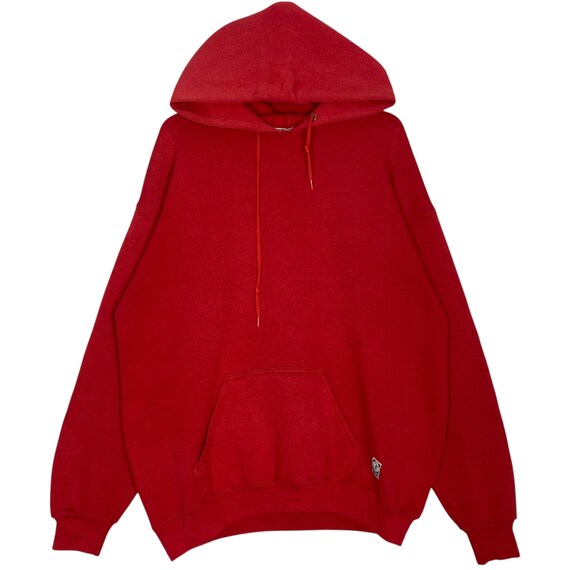 Vintage 90s Discus Athletic Plain Hoodie Sweater Red Made in USA