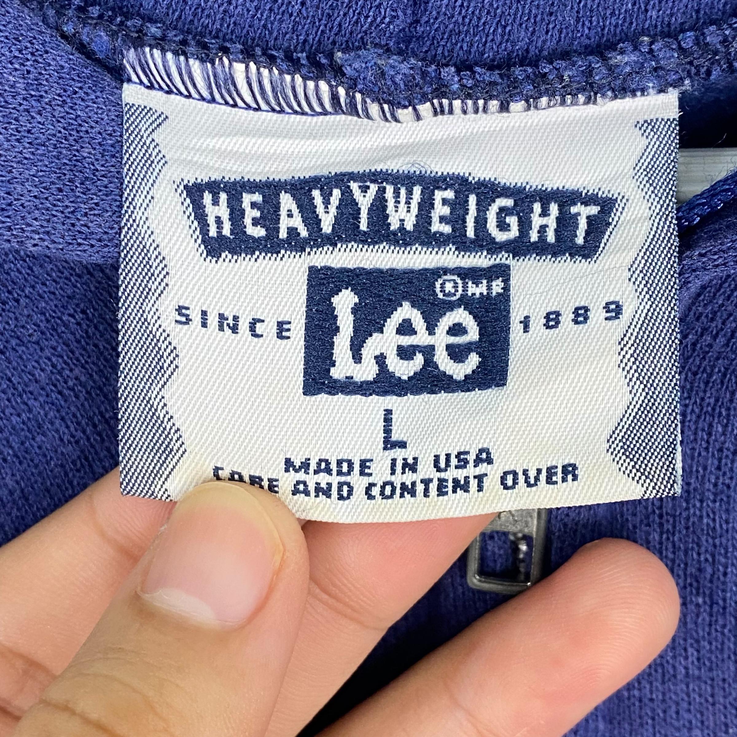 Vintage 90s Lee Heavyweight Full Zip Hoodie: Made in USA, Size L