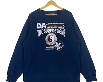 Vintage T&C Surf Designs Pearl City Hawaii Sweatshirt Rundkrage Tröja Storlek L