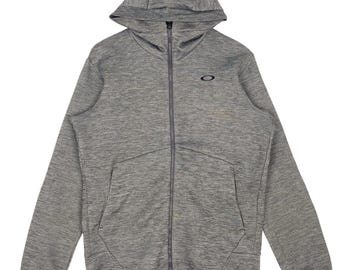 Vintage Oakley Hoodie Tröja Grå Pullover Tröja Storlek M