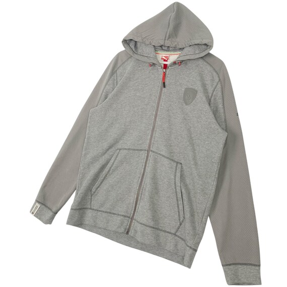 【PUMA×Ferrari】ジップアップ パーカー スウェット（XL・濃グレー） Vintage Puma Ferrari Hoodie Sweater Full Zip Grey Pullover Jumper