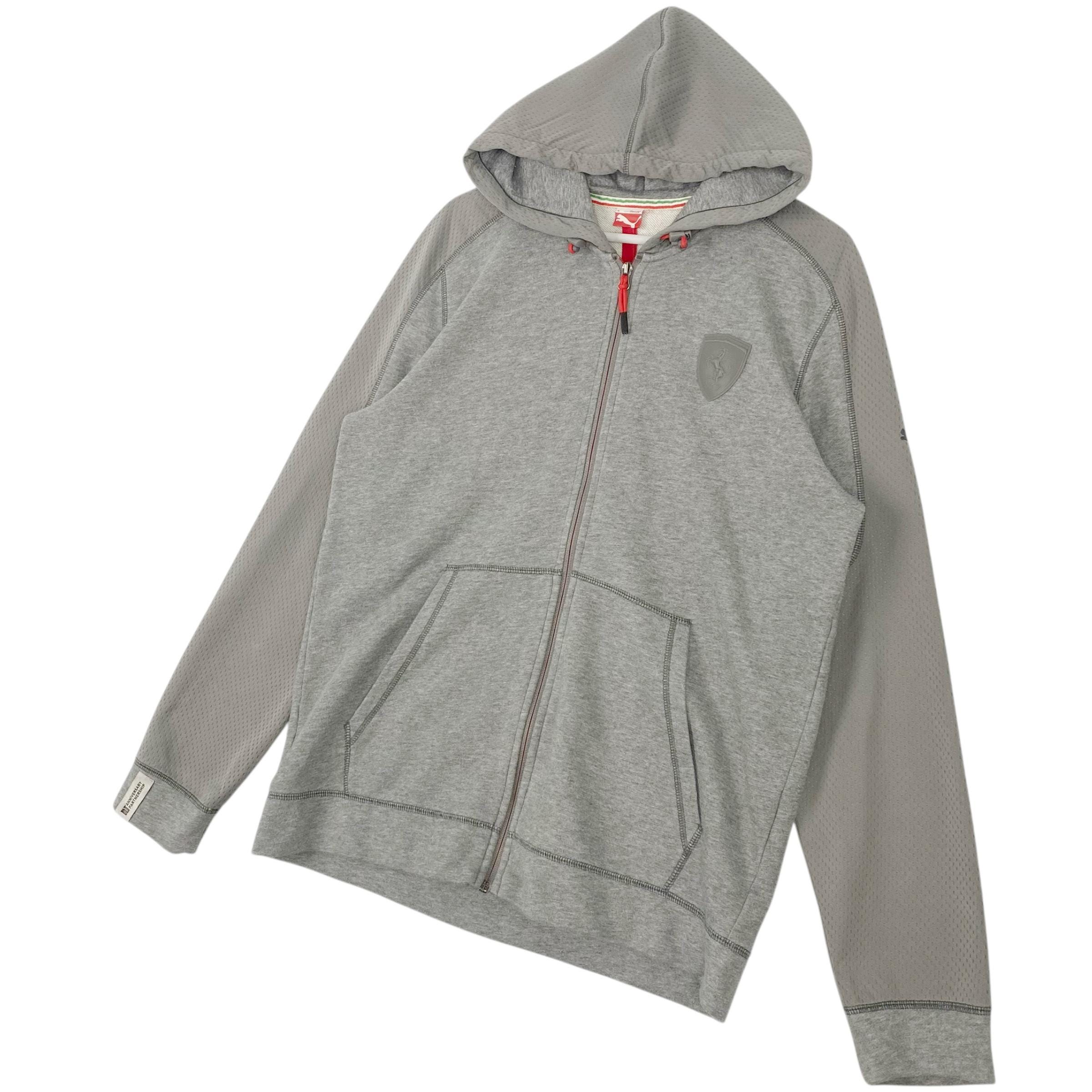 【PUMA×Ferrari】ジップアップ パーカー スウェット（XL・濃グレー） Vintage Puma Ferrari Hoodie Sweater Full Zip Grey Pullover Jumper