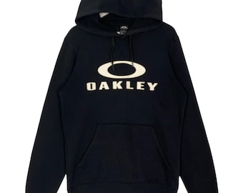 Vintage Oakley Hoodie Tröja Svart Pullover Tröja Storlek M