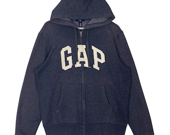 Vintage Gap Hoodie Big Logo Sweater Blue Pullover Jumper Size M