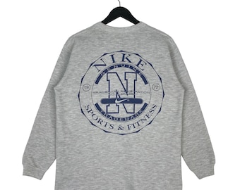 Vintage Nike Sweatshirt Grey Crewneck Pullover Jumper Size M