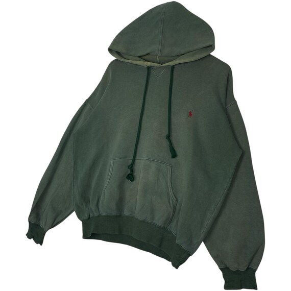 Vintage Polo Ralph Lauren Full Zip Hoodie: Green Pony Logo, Size L