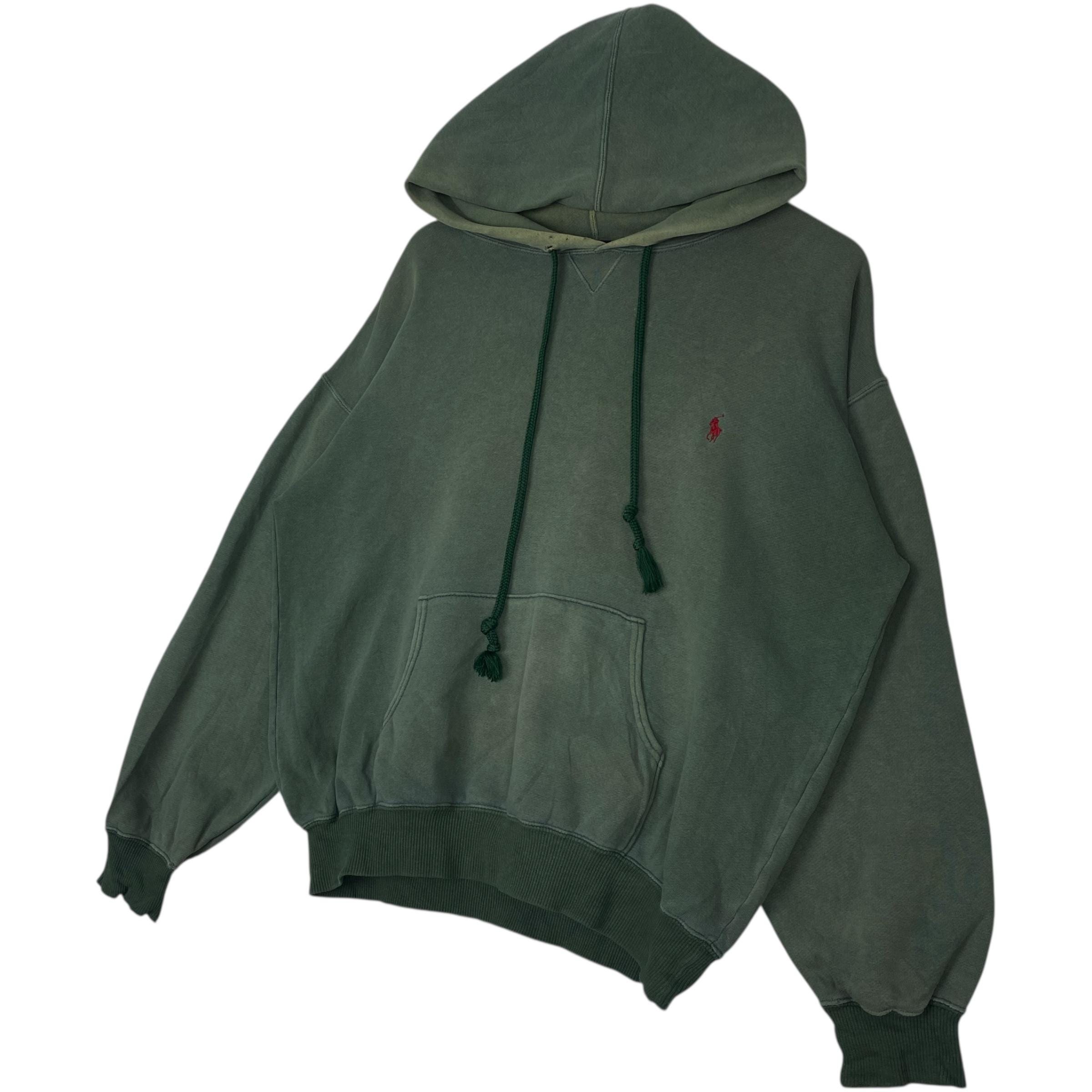 Vintage Polo Ralph Lauren Full Zip Hoodie: Green Pony Logo, Size L
