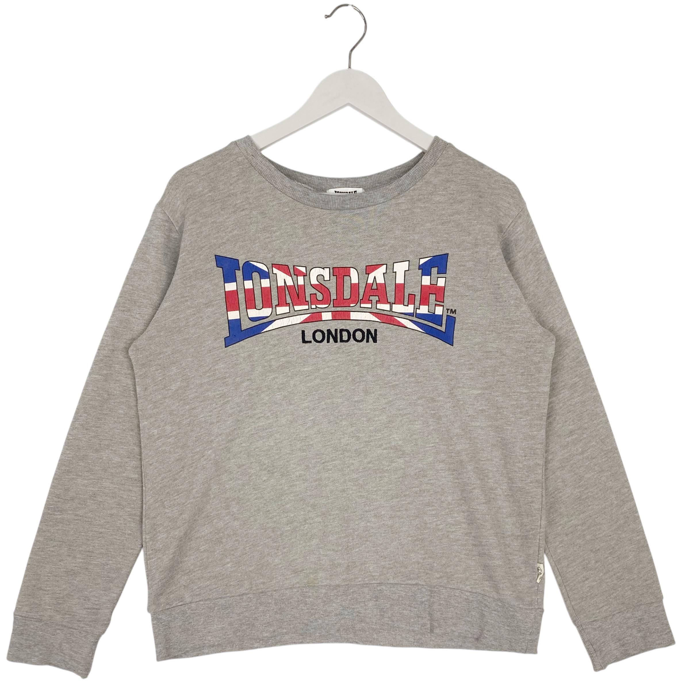 Vintage Lonsdale London Sweatshirt Crewneck Grey Big Logo Pullover 