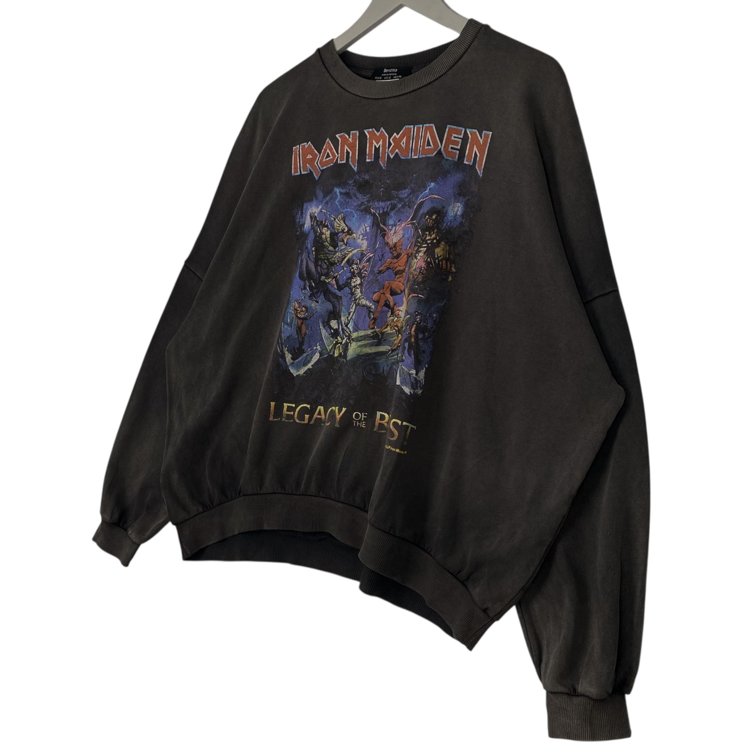 Sudadera vintage de Iron Maiden con cuello redondo, fabricada en