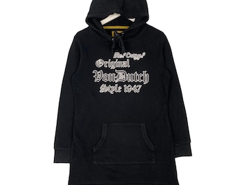Sudadera con capucha vintage con logotipo estampado de Von Dutch, talla L