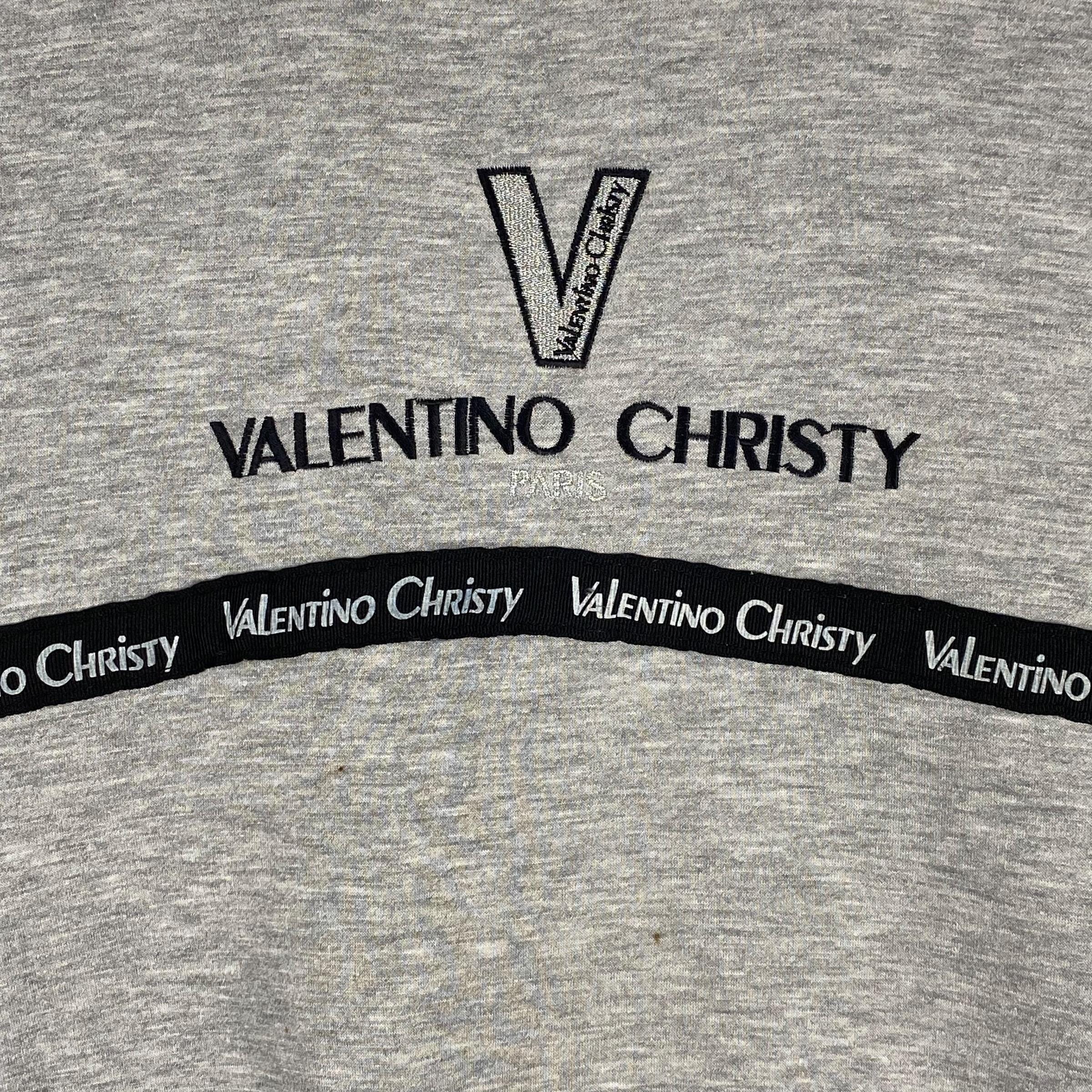Vintage Valentino Christy Embroidered Crewneck Sweatshirt Gray Vintage Valentino Christy Embroidered Crewneck Sweatshirt Gray