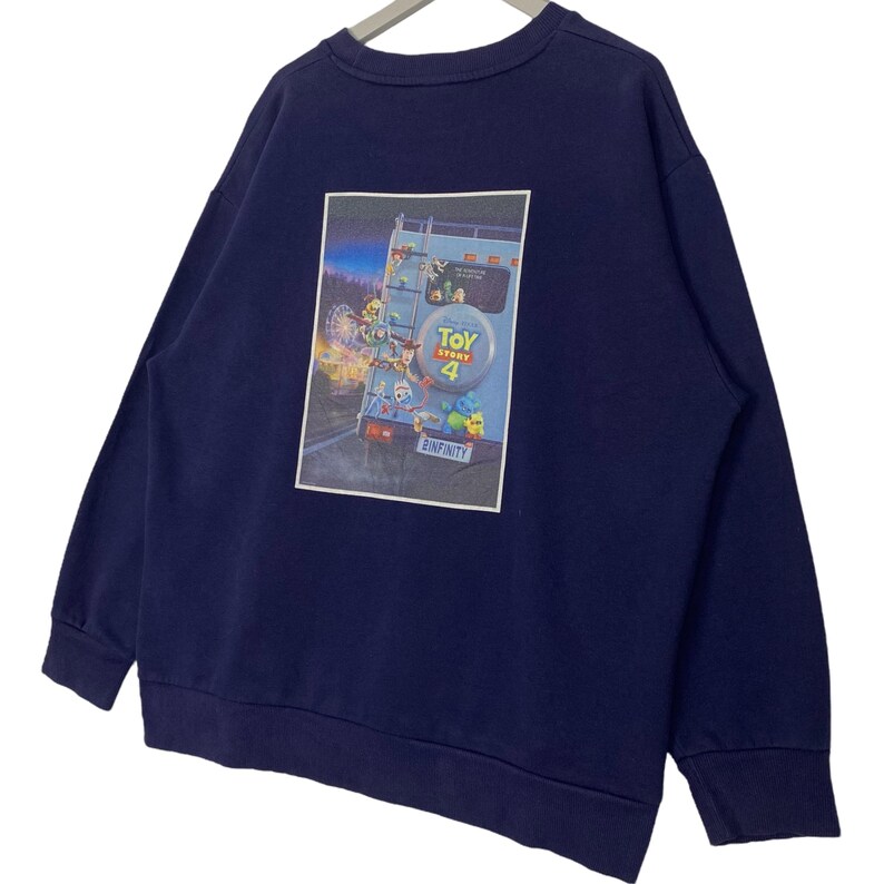 Vintage Toy Story 4 Tröja Rundringad Marinblå Pullover Tröja Storlek XL bild 3