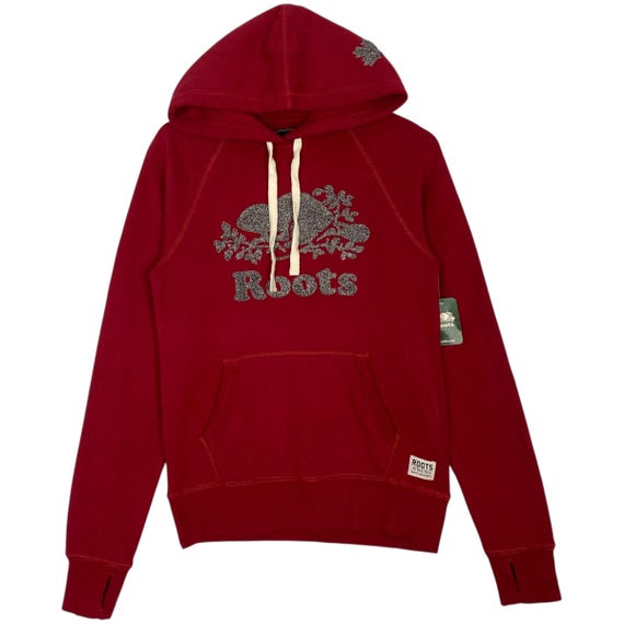 Vintage Roots Canada Hoodie Sweater Red Big Logo Pullover Jumper - Main Image