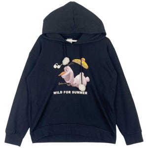 Vintage Frozen Cartoon Hoodie Sweater Black Pullover Jumper Size M